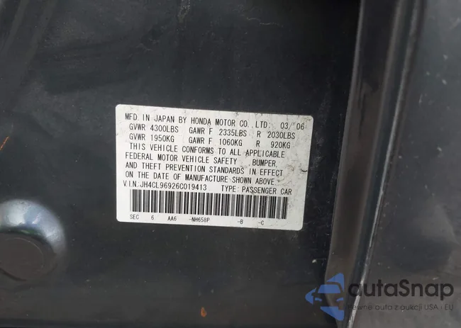 JH4CL96926C019413: 43425248