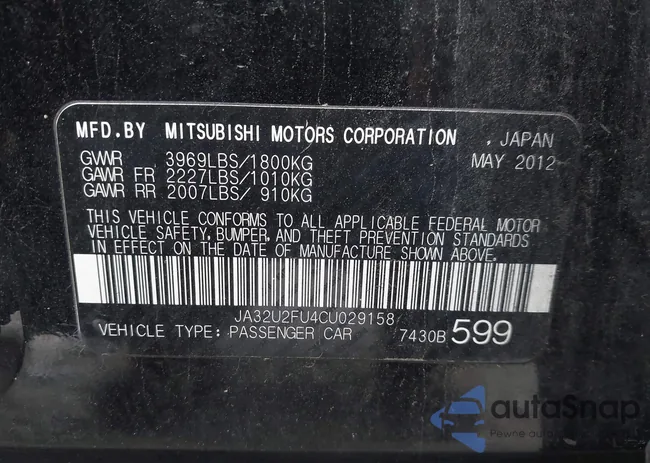 JA32U2FU4CU029158: 43425252