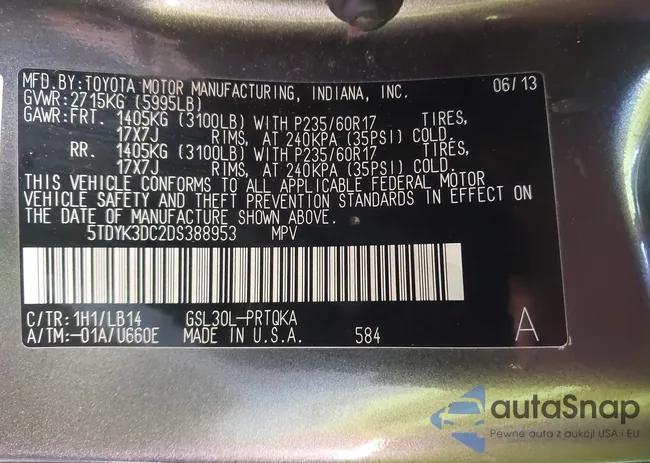 5TDYK3DC2DS388953: 43425263