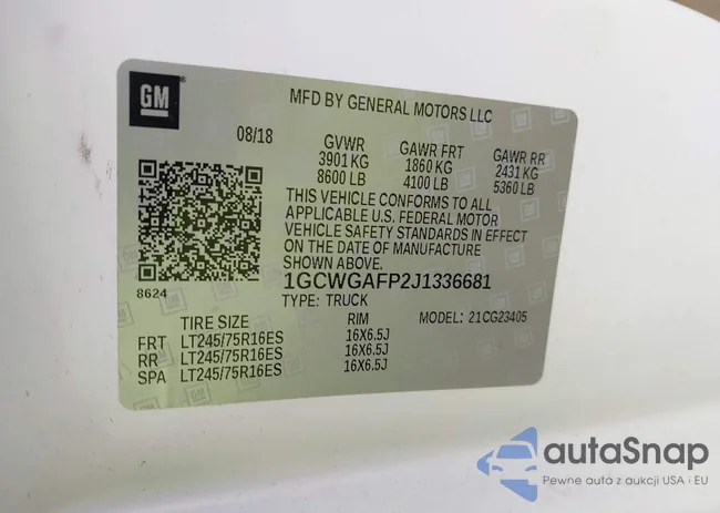 1GCWGAFP2J1336681: 43425331