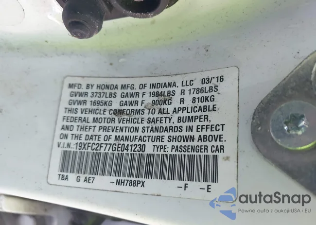 19XFC2F77GE041230: 43425339