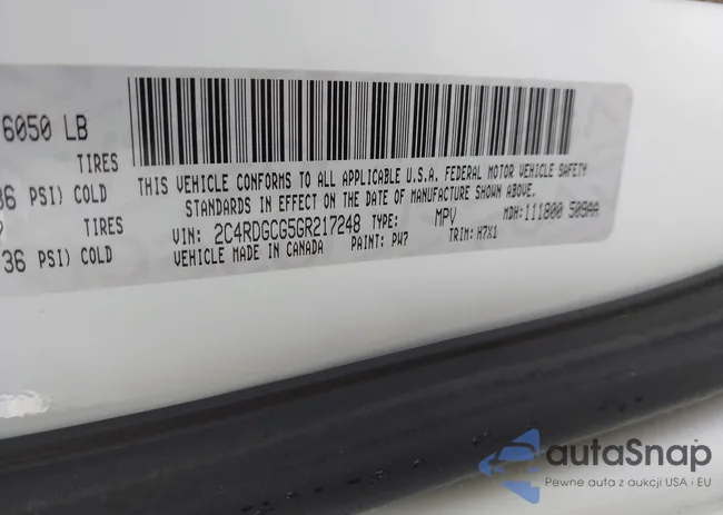 2C4RDGCG5GR217248: 43425340