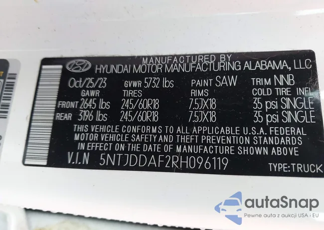 5NTJDDAF2RH096119: 43425463