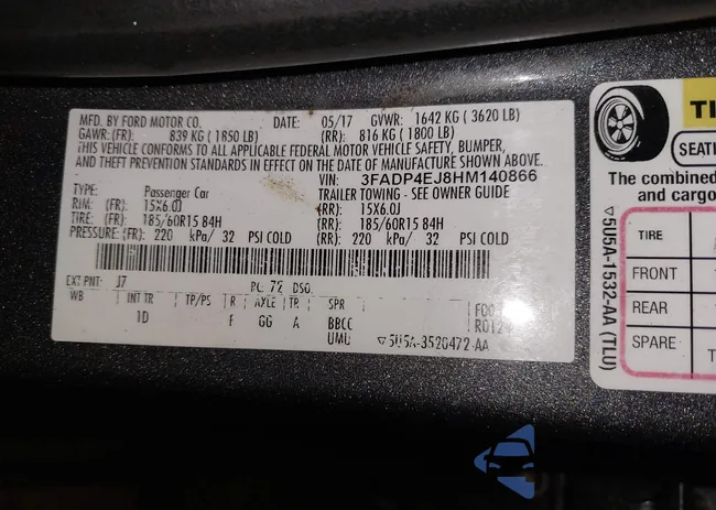 3FADP4EJ8HM140866: 43425467