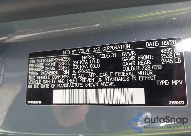 YV4162UM7M2446598: 43425499