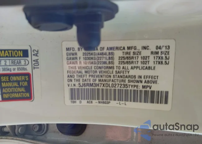 5J6RM3H7XDL027235: 43425532