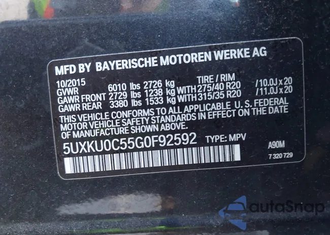 5UXKU0C55G0F92592: 43426643