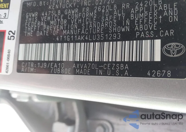 4T1G11AK4LU351293: 43426660