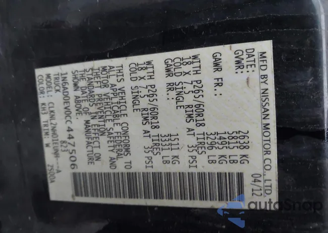 1N6AD0EV0CC447506: 43426698