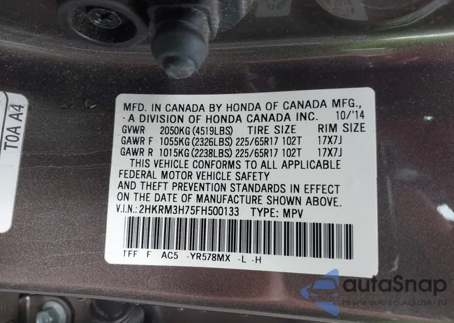 2HKRM3H75FH500133: 43426747