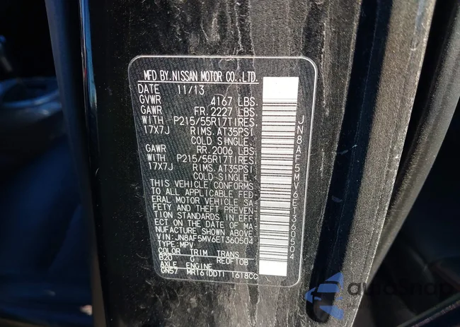 JN8AF5MV6ET360504: 43426753