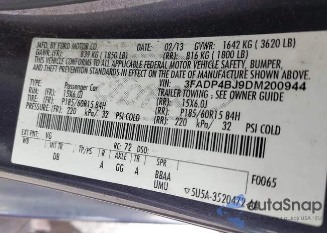 3FADP4BJ9DM200944: 43426847