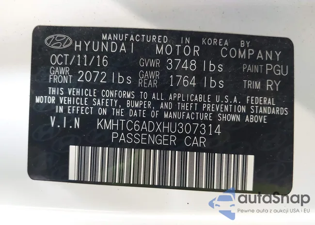 KMHTC6ADXHU307314: 43426889