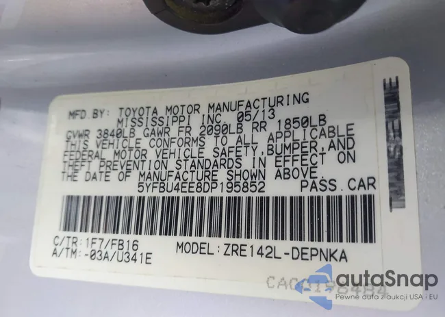 5YFBU4EE8DP195852: 43426911