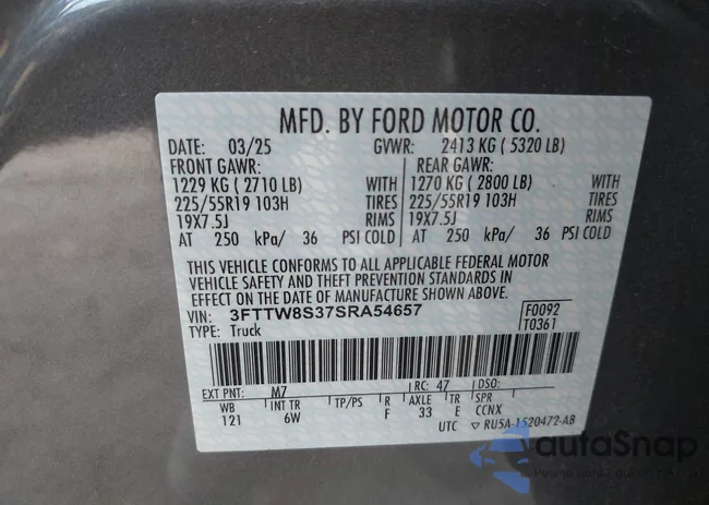 3FTTW8S37SRA54657: 43426961