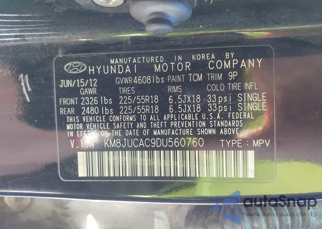 KM8JUCAC9DU560760: 43427071