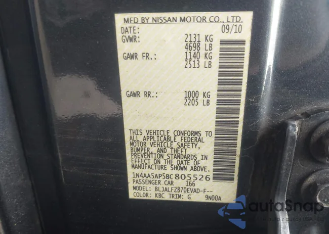 1N4AA5AP5BC805526: 43427140