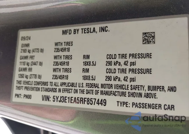 5YJ3E1EA5RF857449: 43427142