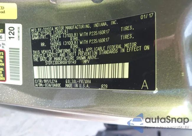 5TDYZ3DC8HS819149: 43426182