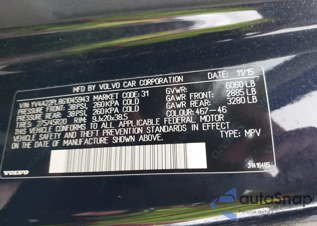 YV4A22PL8G1045943: 43426194