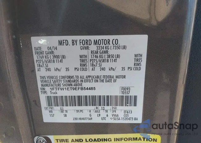 1FTFW1ET9EFB54485: 43426202