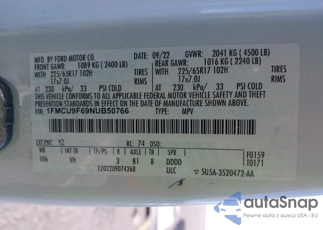 1FMCU9F69NUB50766: 43426224