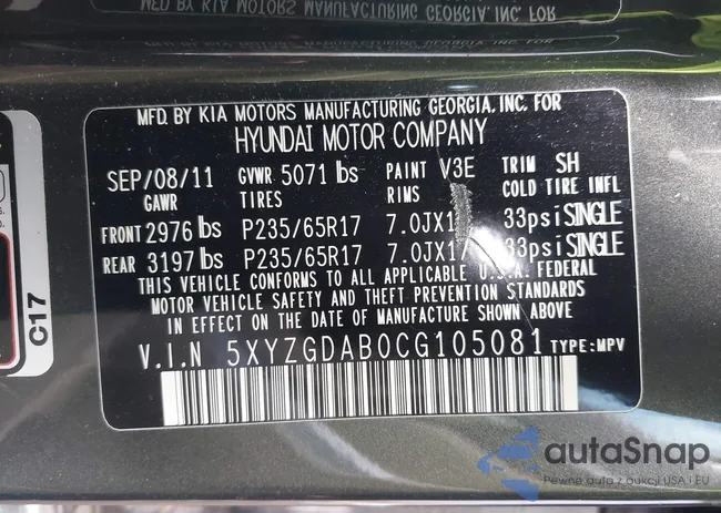 5XYZGDAB0CG105081: 43426301