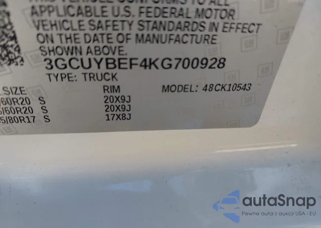 3GCUYBEF4KG700928: 43426329