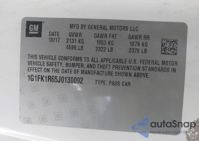 1G1FK1R65J0130092: 43426341