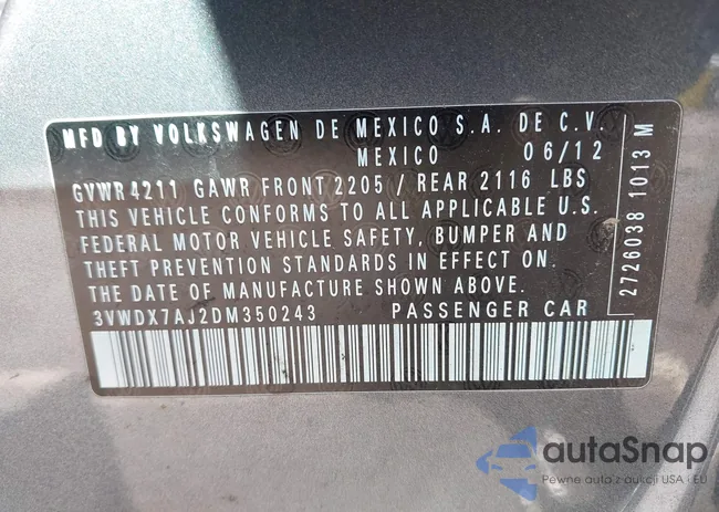 3VWDX7AJ2DM350243: 43426363