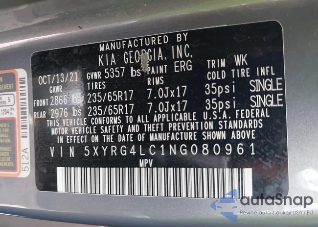 5XYRG4LC1NG080961: 43426369