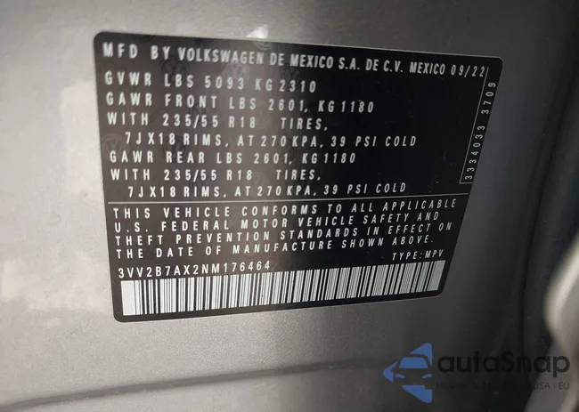 3VV2B7AX2NM176464: 43426554