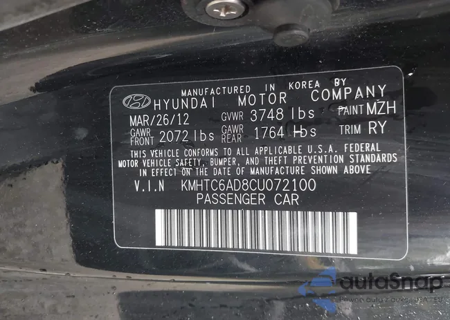 KMHTC6AD8CU072100: 43427707