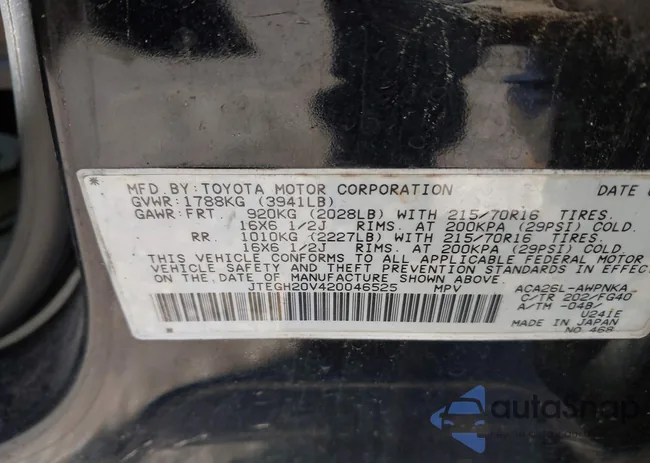 JTEGH20V420046525: 43427708