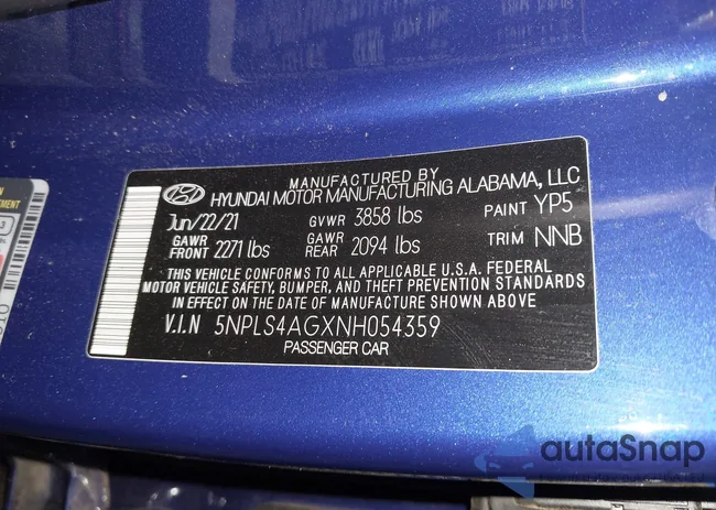 5NPLS4AGXNH054359: 43427804