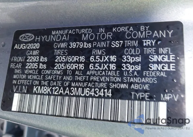 KM8K12AA3MU643414: 43427816