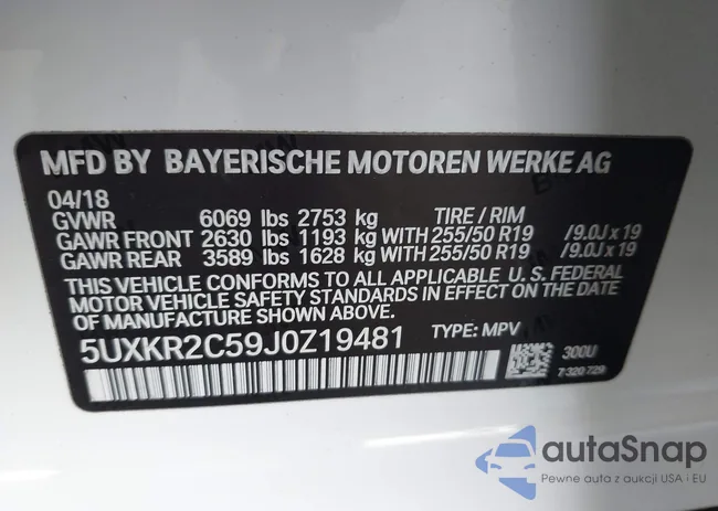 5UXKR2C59J0Z19481: 43427871