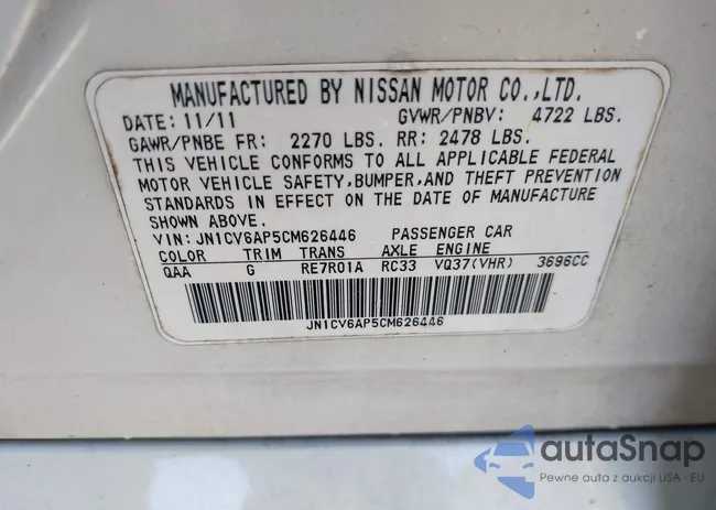 JN1CV6AP5CM626446: 43427948