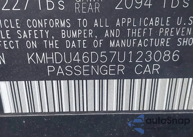 KMHDU46D57U123086: 43427228