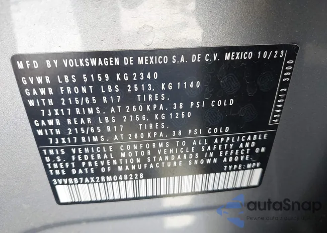 3VVRB7AX2RM048228: 43427250