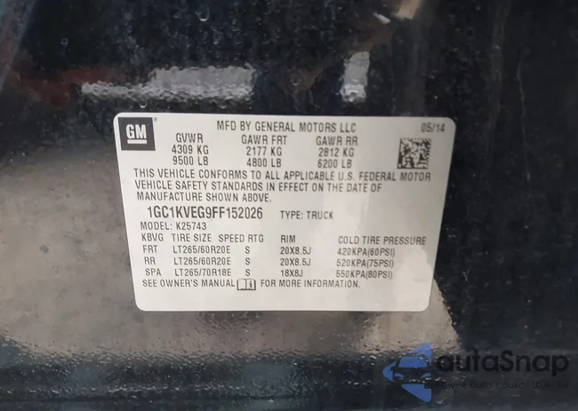 1GC1KVEG9FF152026: 43427334