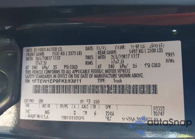 1FTEW1EP9FKE83811: 43427362