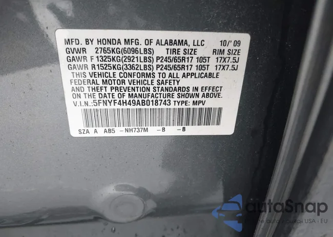 5FNYF4H49AB018743: 43427399