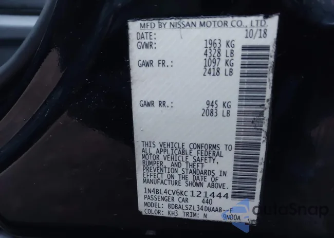 1N4BL4CV6KC121444: 43427523