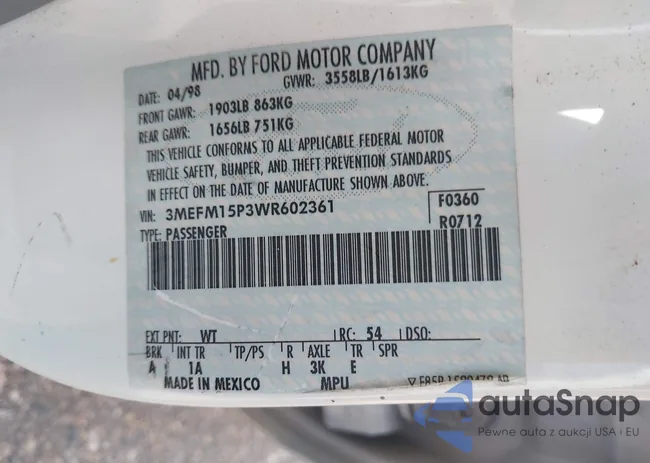 3MEFM15P3WR602361: 43428755