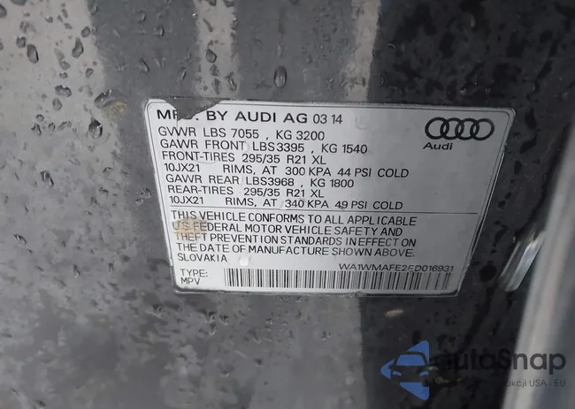 WA1WMAFE2ED016931: 43428887