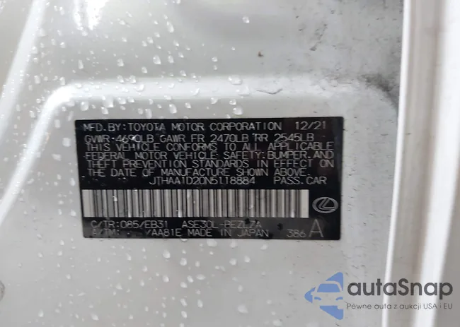 JTHAA1D20N5118884: 43428977