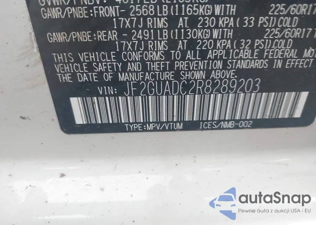 JF2GUADC2R8289203: 43429033