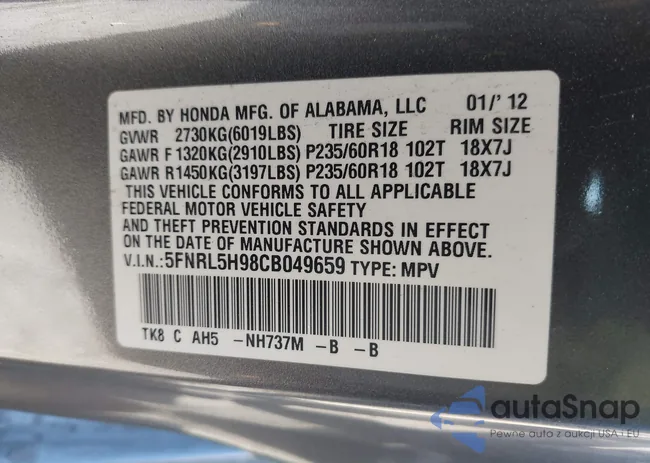 5FNRL5H98CB049659: 43429078