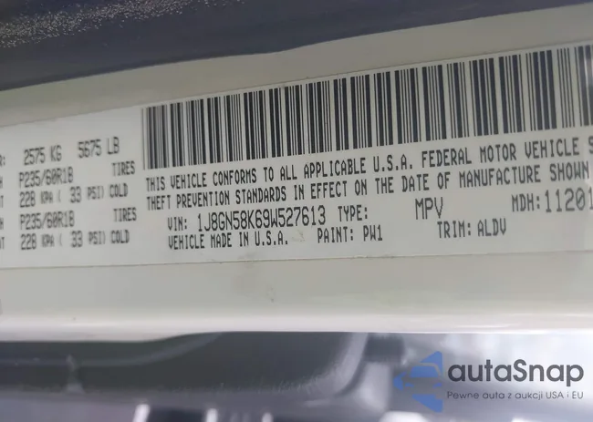 1J8GN58K69W527613: 43429103